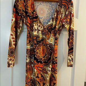 Jude Connally multi color wrap dress.